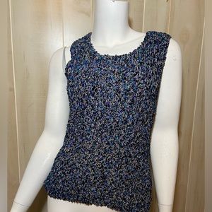 Vintage 90s/Y2K Gianni Silk Blend Knit Tank Top - Multicolor Sophisticat…